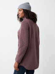 Jack Wolfskin Purple High Curl Longline Fleece Jacket - Image 3 of 4
