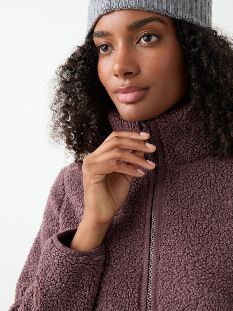 Jack Wolfskin Purple High Curl Longline Fleece Jacket - Image 4 of 4