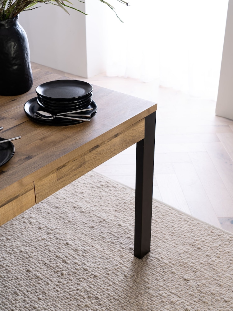 Dark Bronx Storage Drawer 6 Seater Dining Table - Image 2 of 9