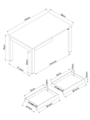 Dark Bronx Storage Drawer 6 Seater Dining Table - Image 4 of 9