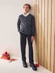 Black Regular Waist School Pleat Front Trousers (3-17yrs) - Image 5 of 7