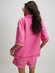 River Island Pink Parrot Embroidered Broderie Top - Image 4 of 4
