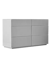 Grey Sloane Glass 6 Drawer Collection Luxe Chest of Drawers - Image 3 of 7