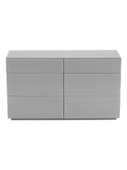 Grey Sloane Glass 6 Drawer Collection Luxe Chest of Drawers - Image 6 of 7