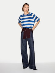 Jigsaw Blue Striped Merino Raglan T-Shirt - Image 2 of 4