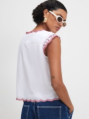 River Island White Embroidered Waistcoat - Image 4 of 4