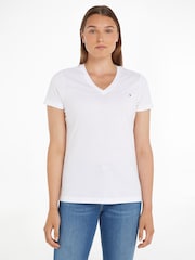 Tommy Hilfiger White Heritage V-Neck T-Shirt - Image 1 of 5