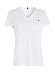Tommy Hilfiger White Heritage V-Neck T-Shirt - Image 4 of 5