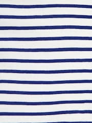 JoJo Maman Bébé Ecru Cream Navy Blue Stripe Breton Long Sleeved Top - Image 4 of 6