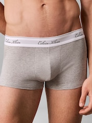 Calvin Klein Blue Low Rise Icon Cotton Stretch Trunks 3 Pack - Image 5 of 5