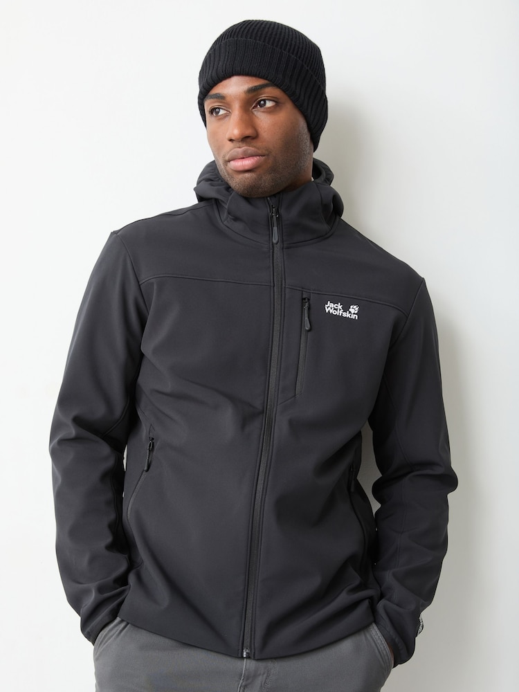 Jack Wolfskin Black Wild Winds Hooded Full Zip Fleece Jacket - Image 1 of 4 Jack Wolfskin Black Wild Winds Hooded Full Zip Fleece Jacket - Image 1 of 4