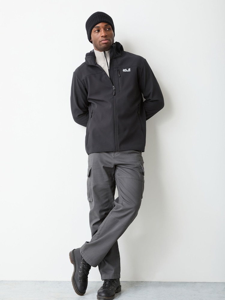 Jack Wolfskin Black Wild Winds Hooded Full Zip Fleece Jacket - Image 2 of 4 Jack Wolfskin Black Wild Winds Hooded Full Zip Fleece Jacket - Image 2 of 4