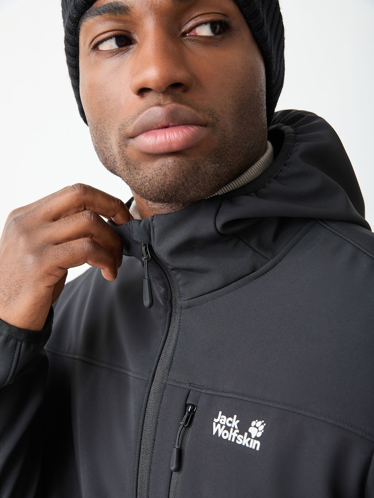 Jack Wolfskin Black Wild Winds Hooded Full Zip Fleece Jacket - Image 4 of 4 Jack Wolfskin Black Wild Winds Hooded Full Zip Fleece Jacket - Image 4 of 4