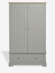 Grey Hampton Painted Oak Double, 1 Drawer Wardrobe - Image 2 of 9