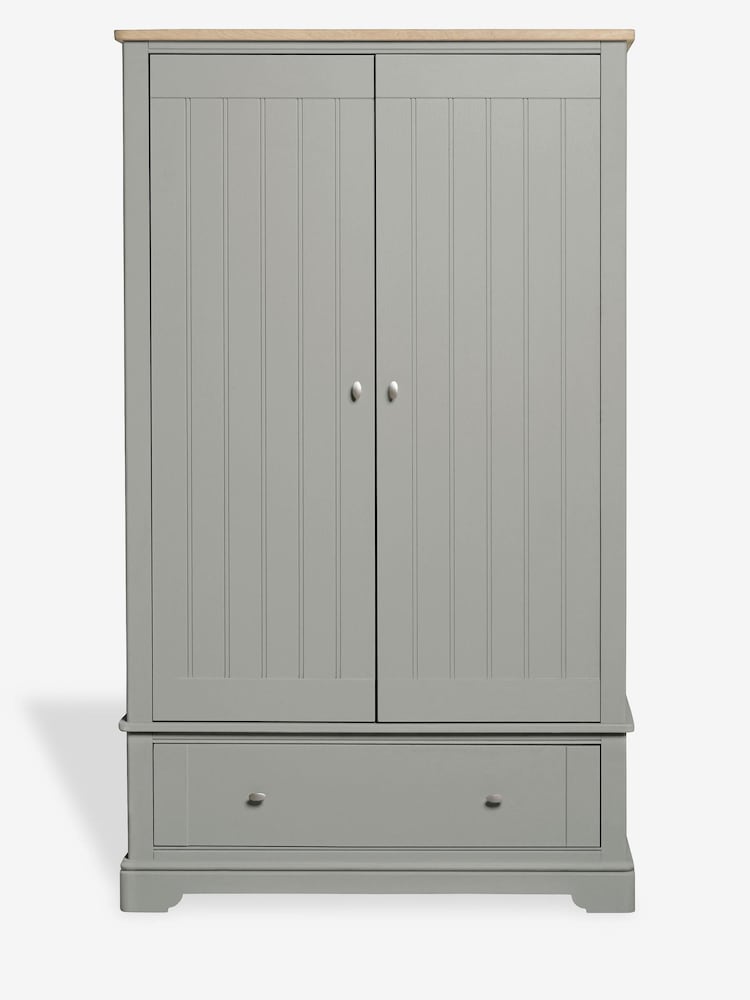 Grey Hampton Painted Oak Double, 1 Drawer Wardrobe - Image 2 of 9