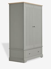 Grey Hampton Painted Oak Double, 1 Drawer Wardrobe - Image 3 of 9