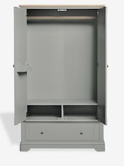Grey Hampton Painted Oak Double, 1 Drawer Wardrobe - Image 5 of 9