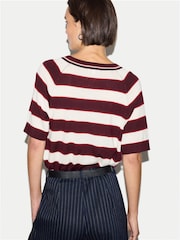 Jigsaw Red Striped Merino Raglan T-Shirt - Image 4 of 5