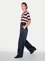Jigsaw Red Striped Merino Raglan T-Shirt - Image 5 of 5