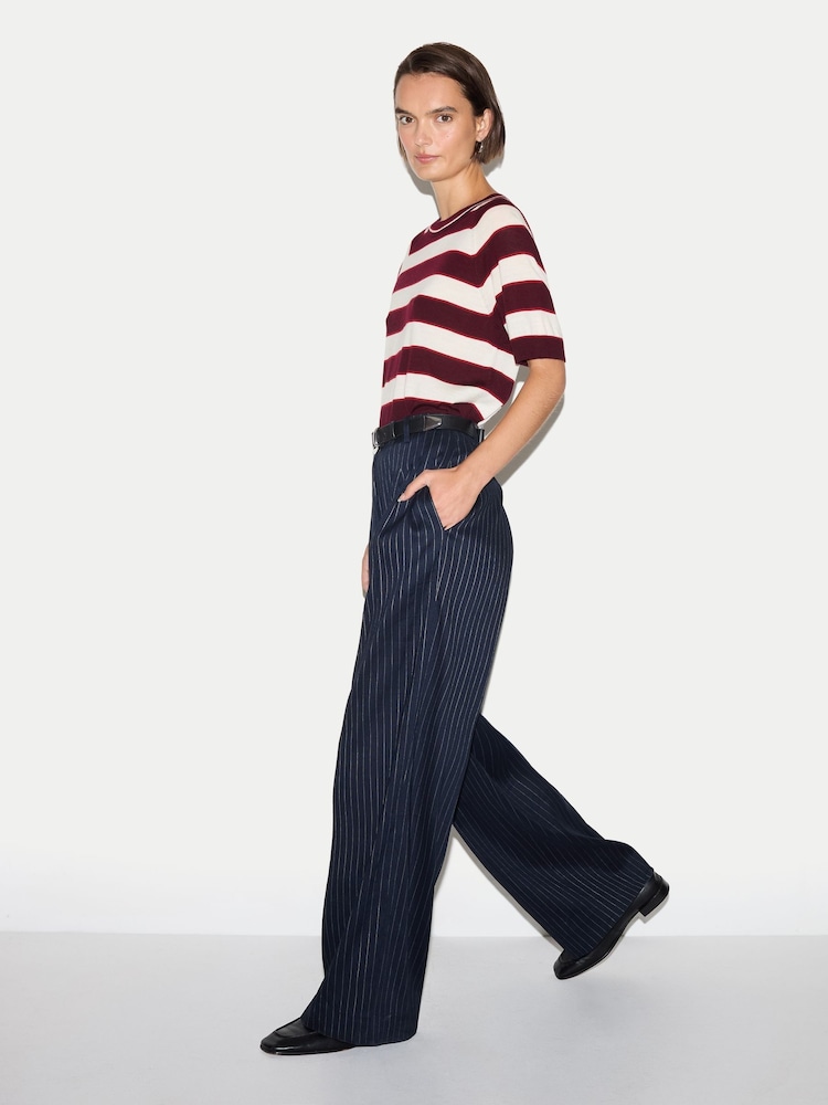 Jigsaw Red Striped Merino Raglan T-Shirt - Image 5 of 5 Jigsaw Red Striped Merino Raglan T-Shirt - Image 5 of 5