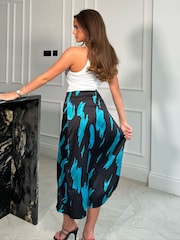 Girl In Mind Blue Azalea Midi Skirt - Image 3 of 3