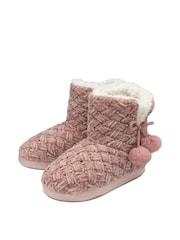 Dunlop Pink Ladies Knitted Bootee Slippers - Image 2 of 4