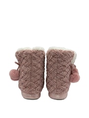 Dunlop Pink Ladies Knitted Bootee Slippers - Image 3 of 4