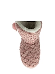 Dunlop Pink Ladies Knitted Bootee Slippers - Image 4 of 4