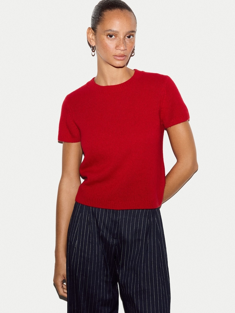 Roșu - Jigsaw Cashmere T-Shirt - Imaginea 1 din 5