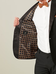 Black Tailored Fit Tuxedo Suit Jacket - Image 5 of 11