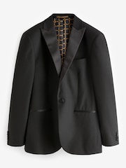 Black Tailored Fit Tuxedo Suit Jacket - Image 6 of 11