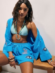 River Island Blue Embellished Beach Shorts - Image 3 of 4