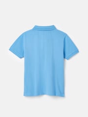 Joules Boys' Woody Blue Pique Cotton Polo Shirt - Image 2 of 5