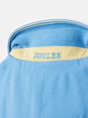 Joules Boys' Woody Blue Pique Cotton Polo Shirt - Image 4 of 5