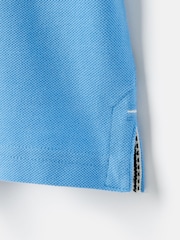 Joules Boys' Woody Blue Pique Cotton Polo Shirt - Image 5 of 5
