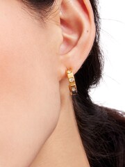 kate spade new york Gold Tone Set in Stone Huggies - Image 3 of 3