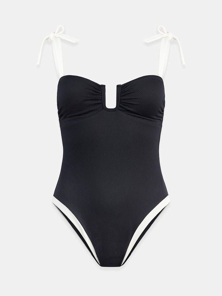 Mint Velvet Black/White Tummy Control Underwired Swimsuit - Image 13 of 15
