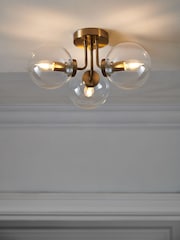Brass Jackson 3 Light Flush Ceiling Light - Image 1 of 6