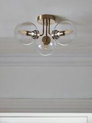 Brass Jackson 3 Light Flush Ceiling Light - Image 2 of 6