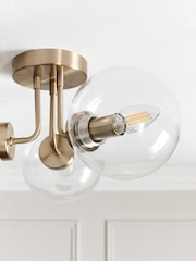 Brass Jackson 3 Light Flush Ceiling Light - Image 4 of 6