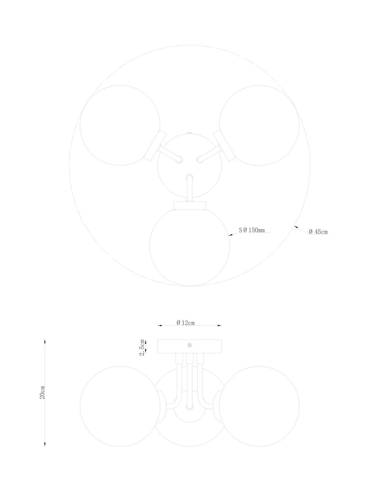 Brass Jackson 3 Light Flush Ceiling Light - Image 6 of 6