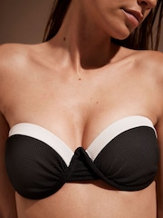 Mint Velvet Black/White Tie Detail Bikini Briefs - Image 9 of 13