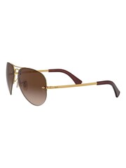 Золотистая оправа и коричневые стекла - солнцезащитные очки-авиаторы Ray-Ban Lightforce - Image 16 of 16