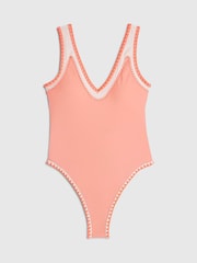 River Island Pink Whipstitch Swimsuit - Image 5 of 5
