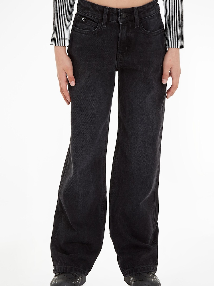 Calvin Klein Kids Wide Leg Black Jeans - Image 1 of 6
