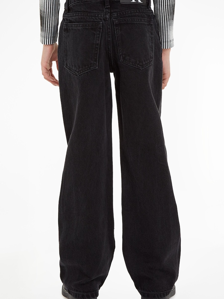 Calvin Klein Kids Wide Leg Black Jeans - Image 2 of 6