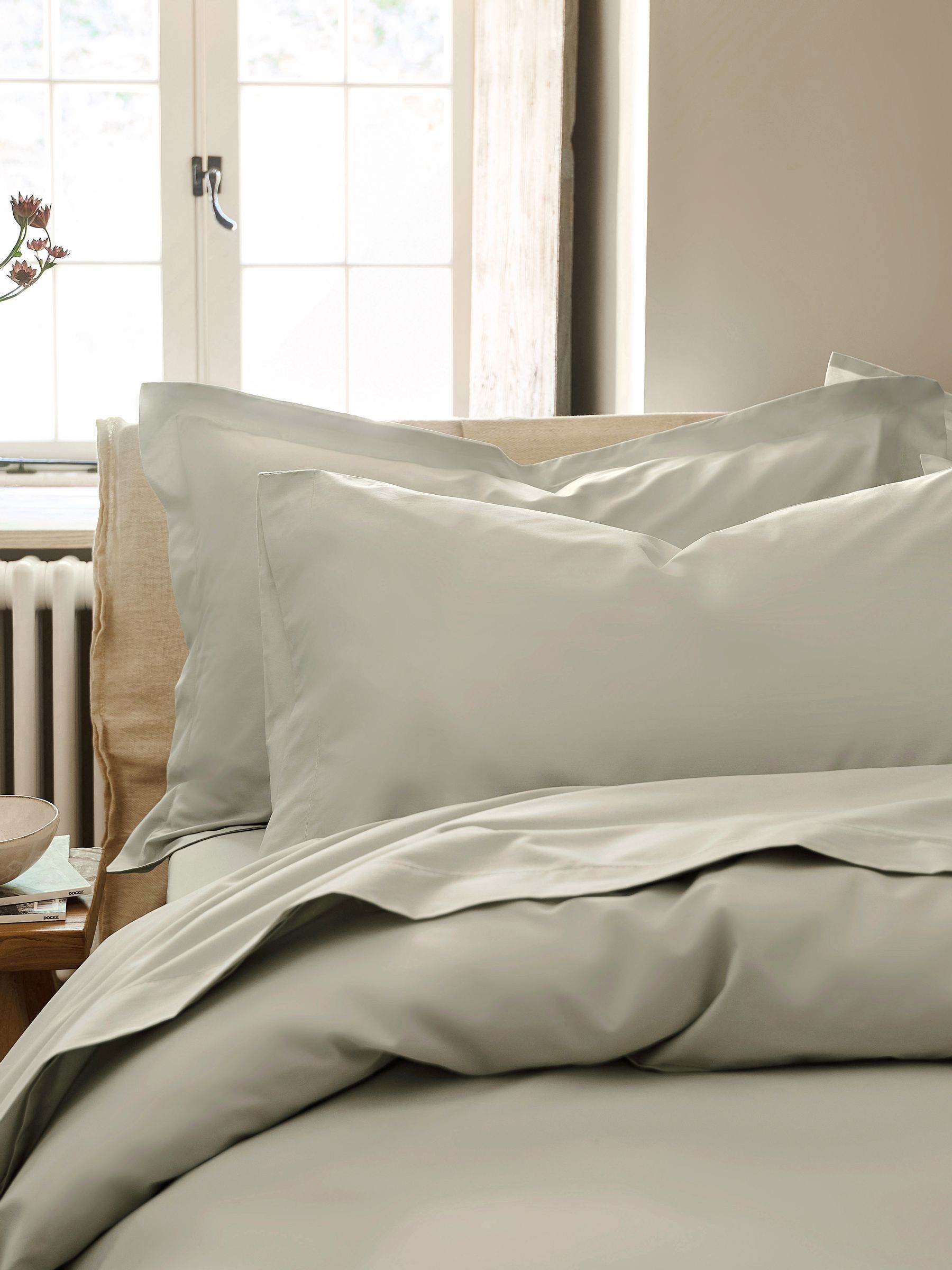 Christy Unisex Light Stone Pure Cotton Percale King Pillowcase Pair In - Image 2