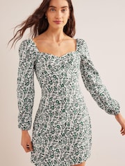 Boden Green Linen Mini Shift Dress - Image 1 of 5