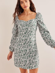 Boden Green Linen Mini Shift Dress - Image 3 of 5