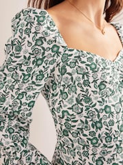Boden Green Linen Mini Shift Dress - Image 4 of 5